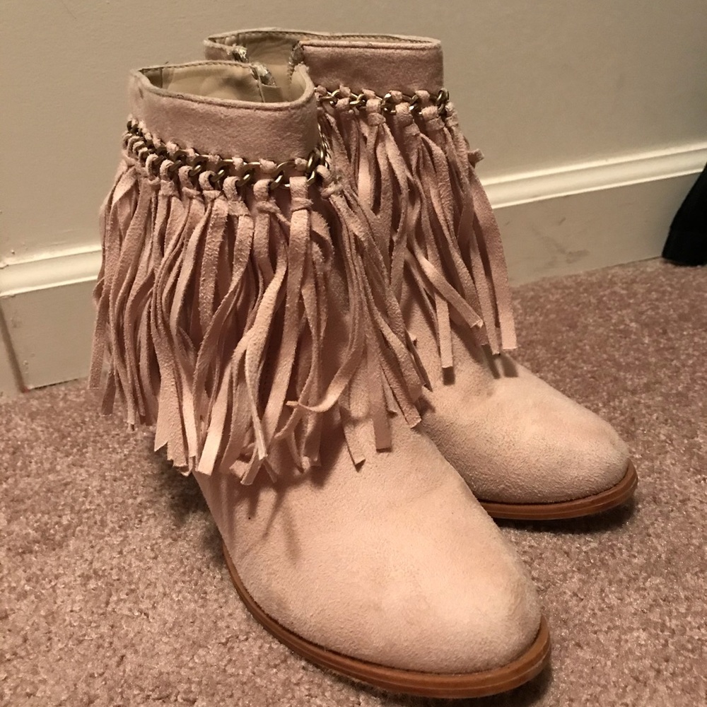 Fringe booties